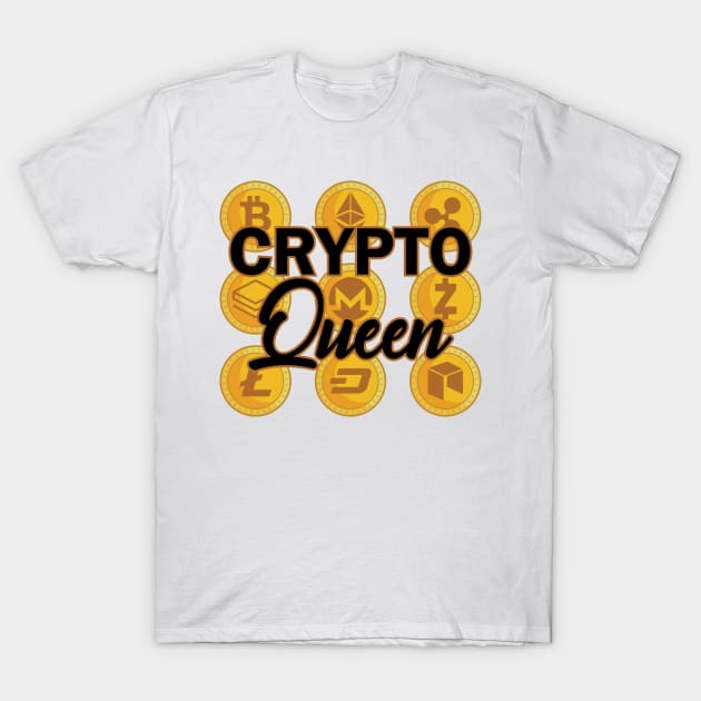 Crypto Queen T-Shirt by KC Happy Shop